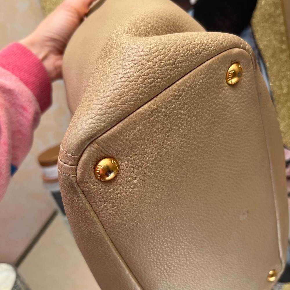 Prada Beige Leather Tote Bag with Gold Hardware - Picture 11 of 16